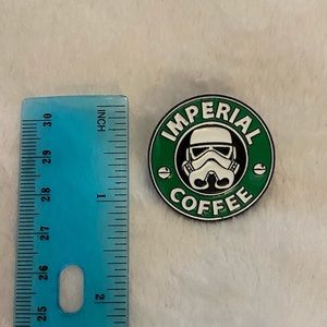 Imperial coffee storm trooper lapel pin